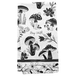 Karma Boho Black/White Cotton Mushroom Tea Towel 1 pk