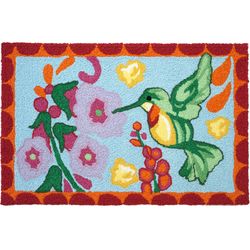 Jellybean 20 in. W X 30 in. L Multi-Color Hummingbird Polyester Accent Rug