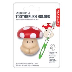 Kikkerland Red/White Plastic Suction Toothbrush Holder