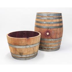 Real Wood Products 36 in. H X 27 in. W X 27 in. D Oak Wine Barrel Barrel Natural