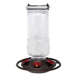 Backyard Essentials Hummingbird 20 oz Glass/Metal Nectar Bird Feeder 5 ports