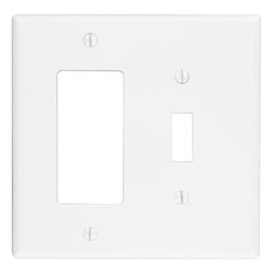 Leviton White 2 gang Thermoplastic Nylon Decorator/Toggle Wall Plate 1 pk