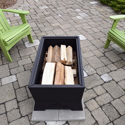 Blue Sky Outdoor Living Peak 38.5 in. W Steel Rectangular Wood Fire Pit