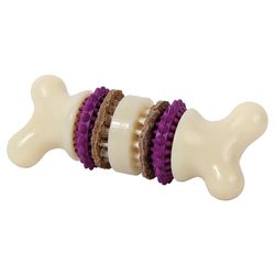 PetSafe Busy Buddy For Dog Multicolored Nylon/Rubber Bristle Bone Chew Dog Toy Medium 1 pc