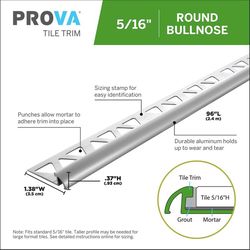 PROVA 0.365 in. H X 1.375 in. W X 96 in. L Satin Clear Aluminum Bullnose