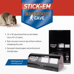 JT Eaton Stick-Em Pro Series Bigfoot Extra Large Glue Board Trap For Insects/Rodents/Snakes 4 pk