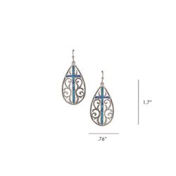 Montana Silversmiths Women's Filigree Water Lights Blue/Silver Earrings Water Resistant