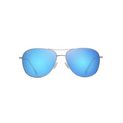 Maui Jim Cliff House Sunglasses Unisex Silver Frame Blue Hawaii Lens Polarized