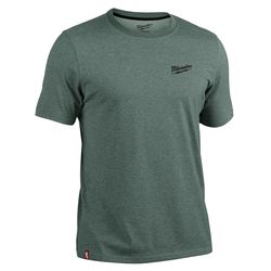 Milwaukee Freeflex XXL Short Sleeve Men's Round Neck Green Hybrid Work Tee Shirt