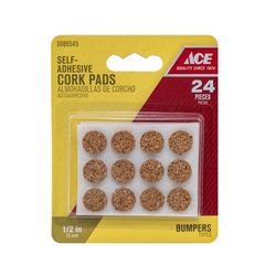 Ace Cork Self Adhesive Bumper Pads Brown Round 1 pk