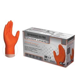 Gloveworks Nitrile Disposable Gloves X-Large Orange Powder Free 25 pair