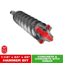 Diablo Rebar Demon 1-1/2 in. X 29 in. L Carbide Tipped Hammer Drill Bit SDS-Max Shank 1 pk
