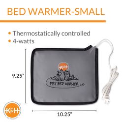 K&H Pet Prodcuts Gray Heated Pet Mat 9.25 in. W X 10.25 in. L