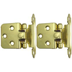 Laurey 1-5/8 in. W X 2-3/4 in. L Polished Brass Gold Steel Cabinet Hinge 2 pk