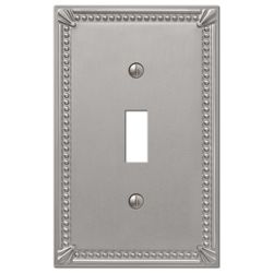Amerelle Imperial Bead Brushed Nickel 1 gang Metal Toggle Wall Plate 1 pk