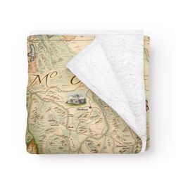 Xplorer Maps 50 in. H X 58 in. L Fleece Montana Blanket