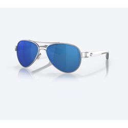 Costa Loreto Sunglasses Silver Frame Blue Lens Polarized Blue Light Blocking