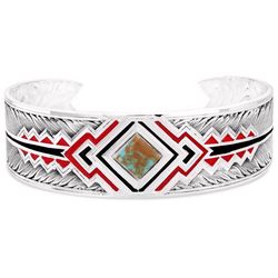 Montana Silversmiths Women's Southwest Aura Feather Cuff Silver Bracelet One Size Fits Most