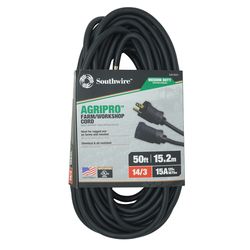Southwire AgriPro Outdoor 50 ft. L Black Extension Cord 14/3