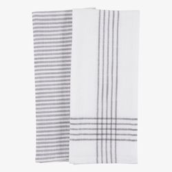 Monaco Frost Gray Cotton Kitchen Towel