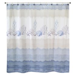 Avanti Linens Abstract Coastal 72 in. H X 72 in. W Multicolored Under-The-Sea Scene Shower Curtain P