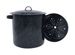 Granite Ware Aluminum Pot 10 in. 15.5 qt Black