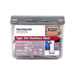 Simpson Strong-Tie 8D 2-1/2 in. Siding Stainless Steel Nail Checkered Head 1 lb