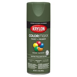 Krylon ColorMaxx Satin Italian Olive Paint + Primer Spray Paint 12 oz