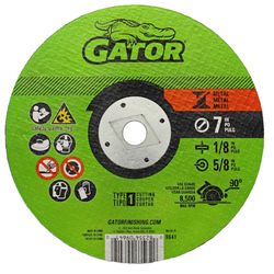 Gator 7 in. D X 5/8 in. X 1/8 in. thick Aluminum Oxide Type 1 Metal Cut-Off Blade 1 pc