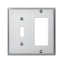 Amerelle Pro Polished Chrome 2 gang Stamped Steel Decorator/Toggle Wall Plate 1 pk
