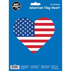 Decalcomania American Heart Car Sticker Vinyl 1 pk