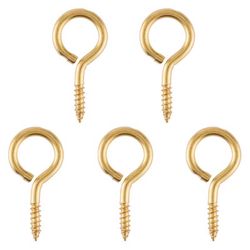 Ace 1/8 in. D X 1-3/16 in. L Polished Brass Screw Eye 13 lb. cap. 5 pk