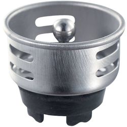 PlumbCraft 2 in. D Chrome Black/Silver Metal Junior Duo Strainer