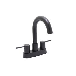 Huntington Brass Euro Matte Black Contemporary Centerset Bathroom Sink Faucet 4 in.