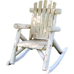 Lakeland Mills Contoured Comfort Cedar Wood Frame Rustic Northwoods Rocking Chair