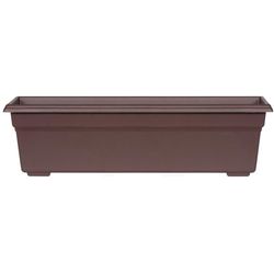 Novelty 6.4 in. H X 23.8 in. W X 8 in. D Plastic Countryside Flower Box Brown