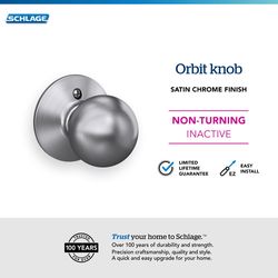 Schlage F Series Orbit Satin Chrome Dummy Knob