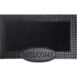 Direct Home Textiles Goup 30 in. W X 18 in. L Black Rubber Door Mat