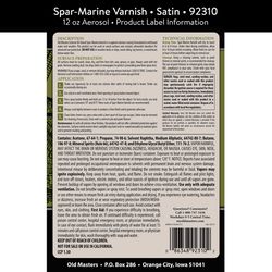 Old Masters Satin Clear Oil-Based Marine Spar Varnish Spray 12 oz