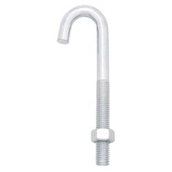 Hampton Small Zinc-Plated Silver Zinc 1.5625 in. L J-Bolt 325 lb 1 pk