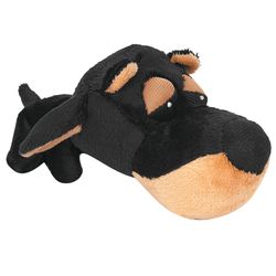 Digger's FatHedz For Dog Black/Brown Plush Doby Dog Toy Extra Small 1 pk