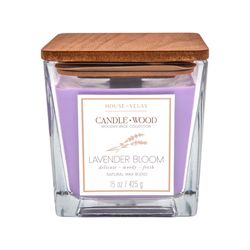 House of Velas Candlewood Purple Lavender Bloom Scent Candle 15 oz