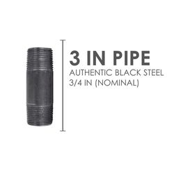 STZ Industries 3/4 in. MIP each X 3/4 in. D MIP Black Steel 3 in. L Nipple