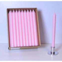 Kiri Tapers Light Pink Unscented Scent Taper Candle