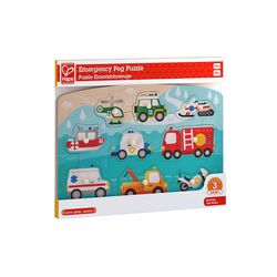 Hape Emergency Peg Puzzle Multicolored 10 pc