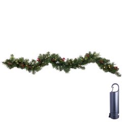 Celebrations 6 ft. L LED Prelit Multicolored/Warm White Mixed Pine Rechargeable Garland
