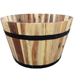 Real World Products 12 in. H X 21 in. W X 21 in. D Wood Traditional Planter Natural
