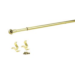 Kenney Brass Gold Traditional/Transitional Curtain Rod 28 in. L X 48 in. L