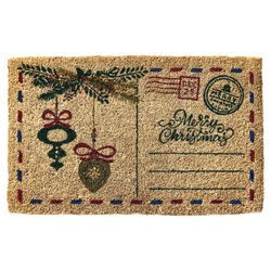 Entryways 30 in. W X 18 in. L Brown Merry Mailbox Coir Door Mat