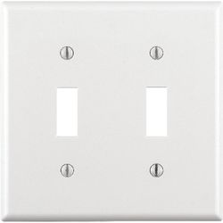 Leviton White 2 gang Thermoset Plastic Toggle Wall Plate 1 pk